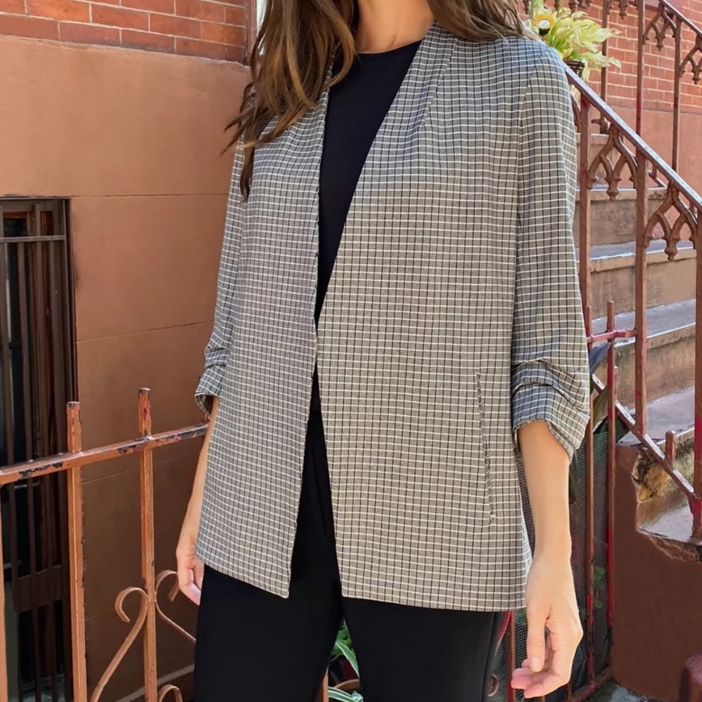 Aritzia Babaton Power Blazer Size 0 Grey Pattern